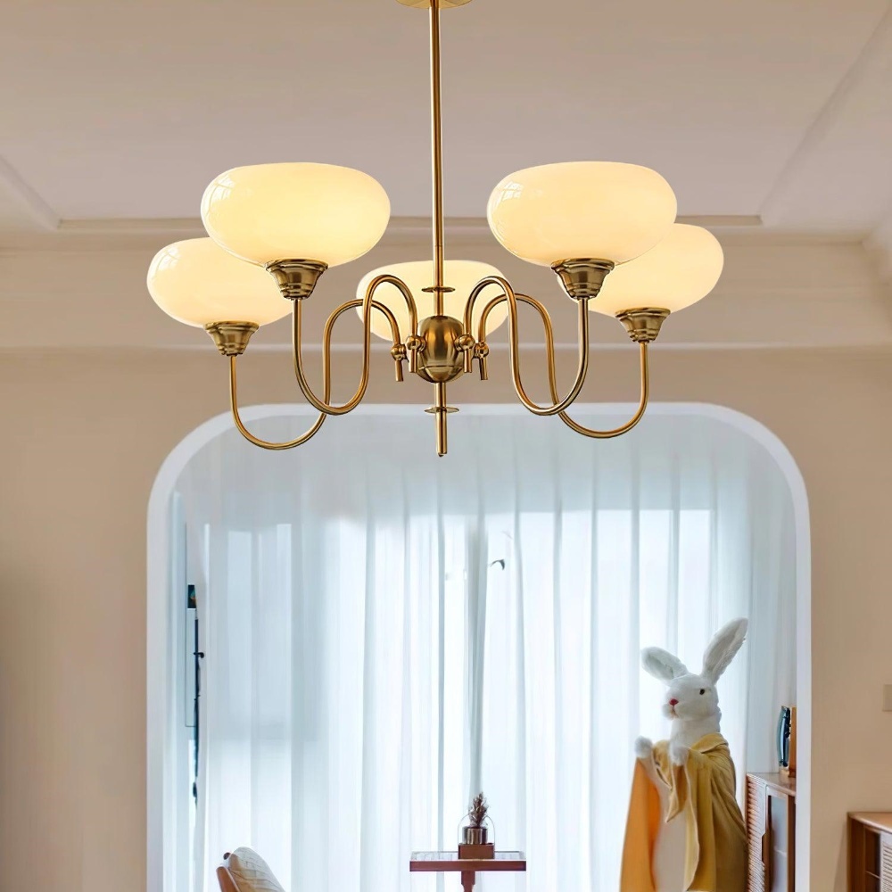 Bubble Creamy Persimmon Glass Chandelier