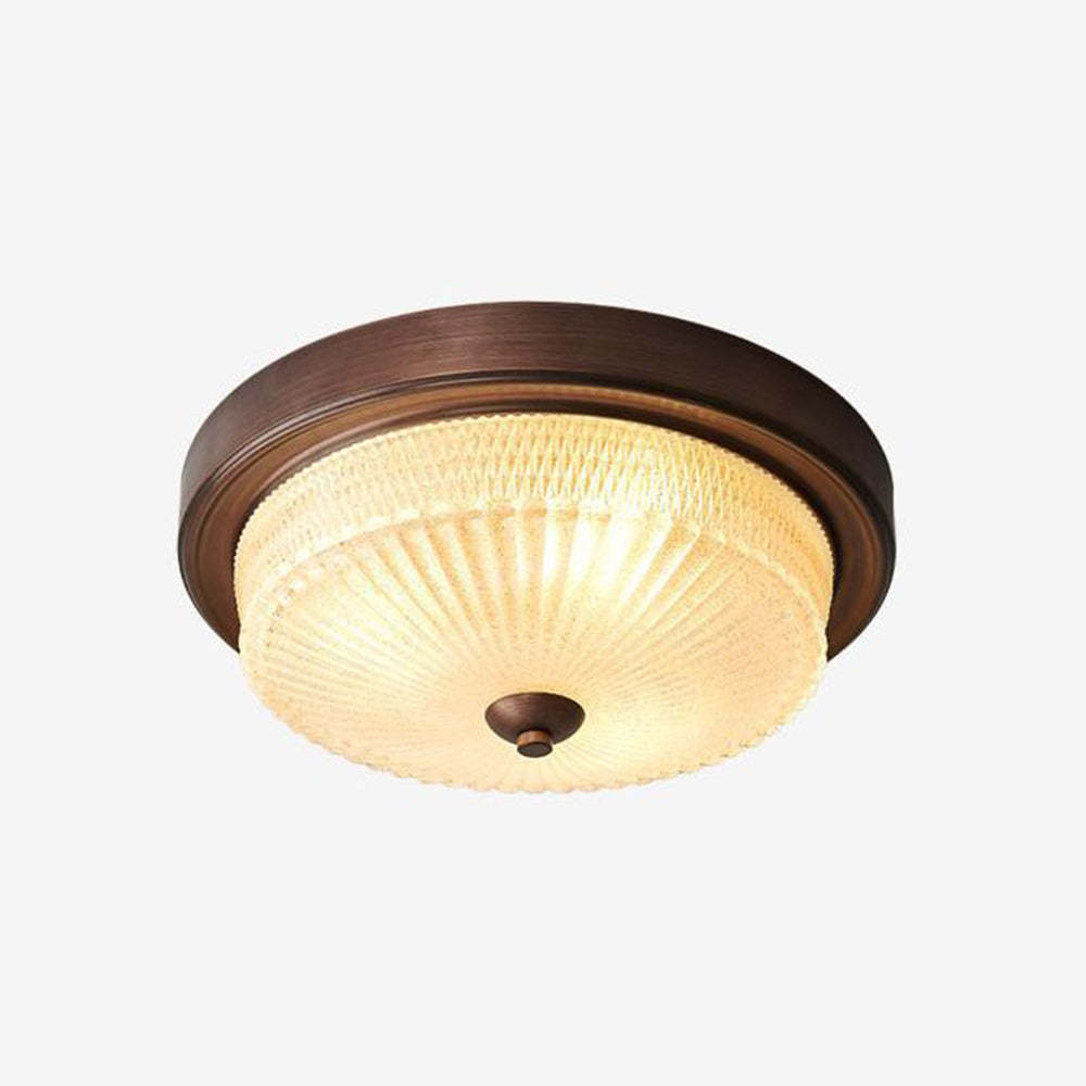 Vintage Round Glass Simple Ceiling Lamp For Bedroom -Homdiy