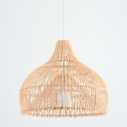Natural Handwoven Large Basket Rattan Pendant Lampshade -Homdiy