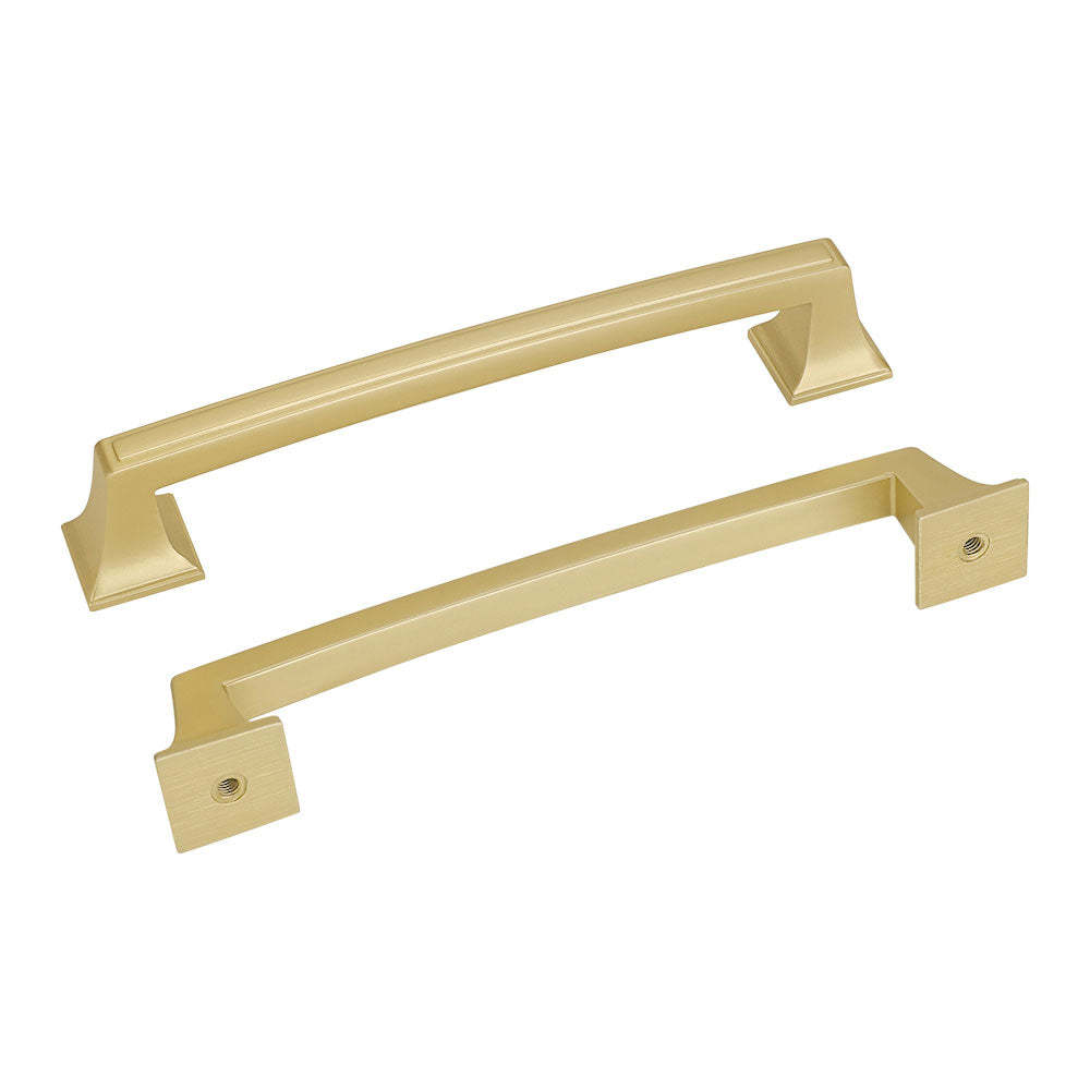 10 Pack Square Bathroom Cabinet Handles Brushed Brass Drawer Pulls for Dresser(LS9136BB) -Homdiy