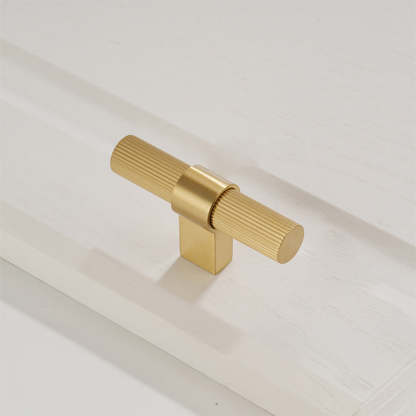Solid Brass Gold Knurled Hardware Kitchen Cabinet Pulls