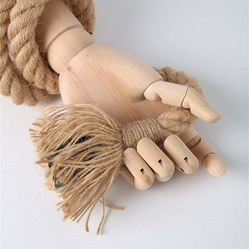 Retro Industrial Hemp Rope Wall Lamp Creative Hand Shape Wall Light -Homdiy