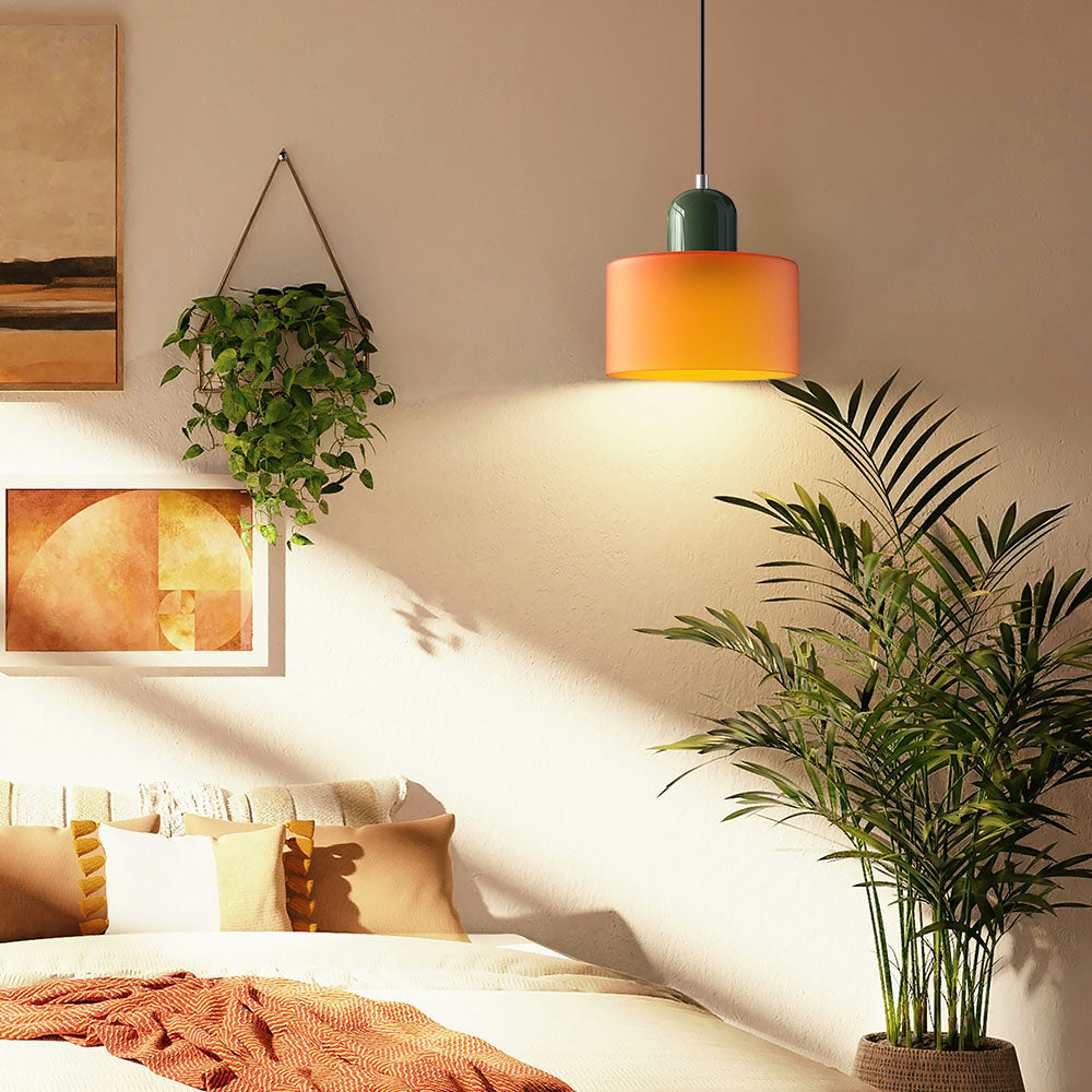 Small Stained Glass Bauhaus Pendant Light -Homdiy