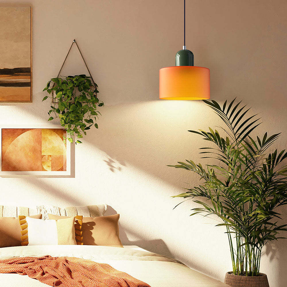 Small Stained Glass Bauhaus Pendant Light -Homdiy