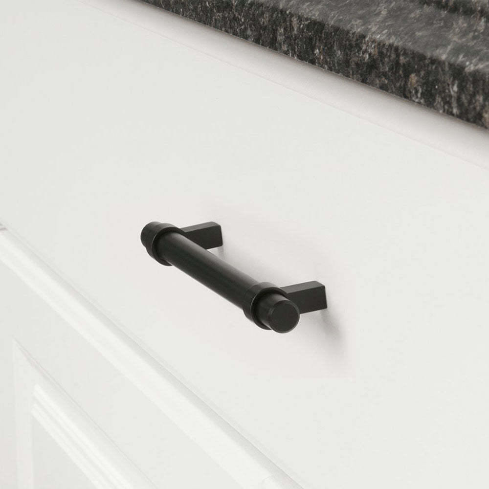 12 Pack Flat Black Kitchen Hardware Cupboard Handles And Pulls(LST16BK) -Homdiy
