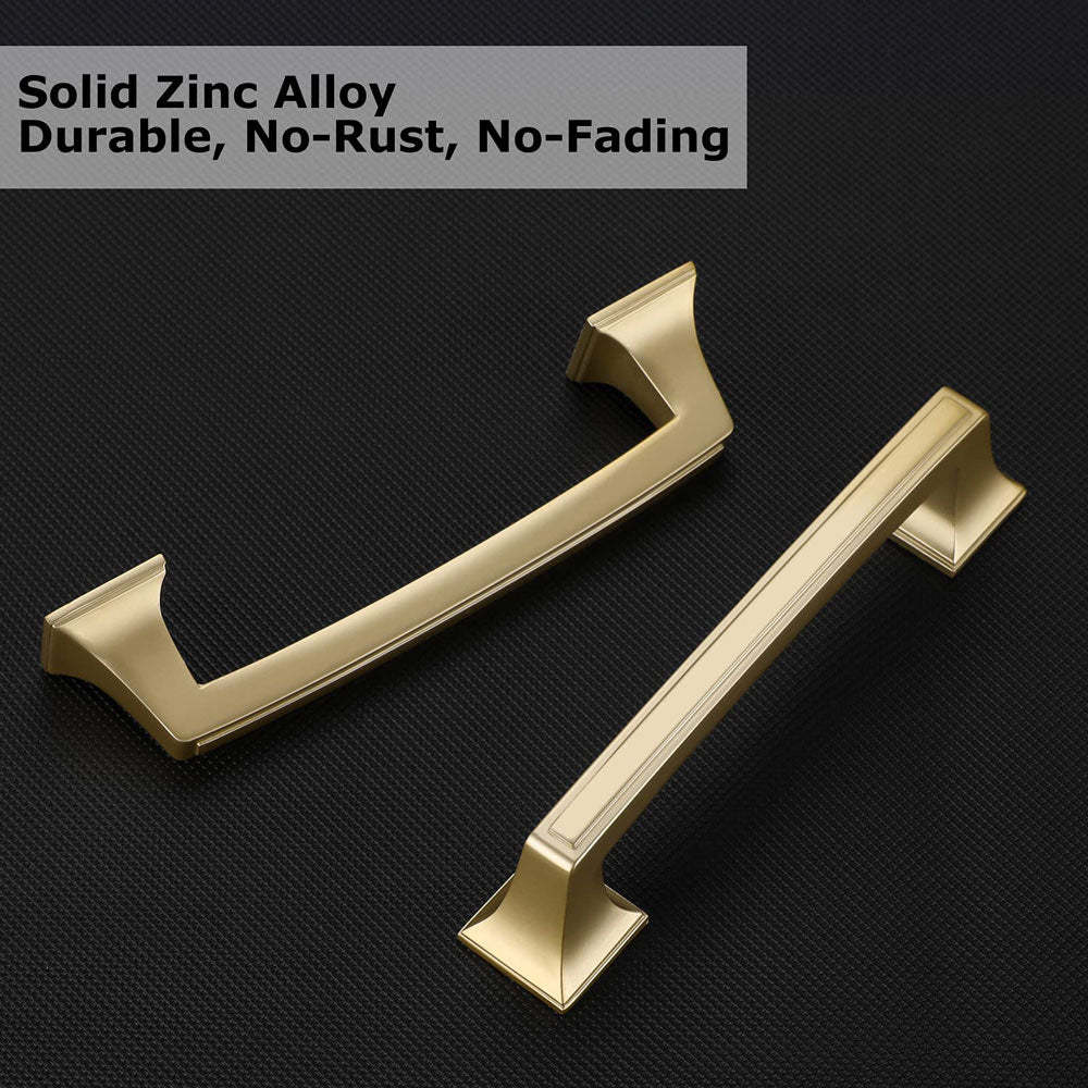 10 Pack Square Bathroom Cabinet Handles Brushed Brass Drawer Pulls for Dresser(LS9136BB) -Homdiy