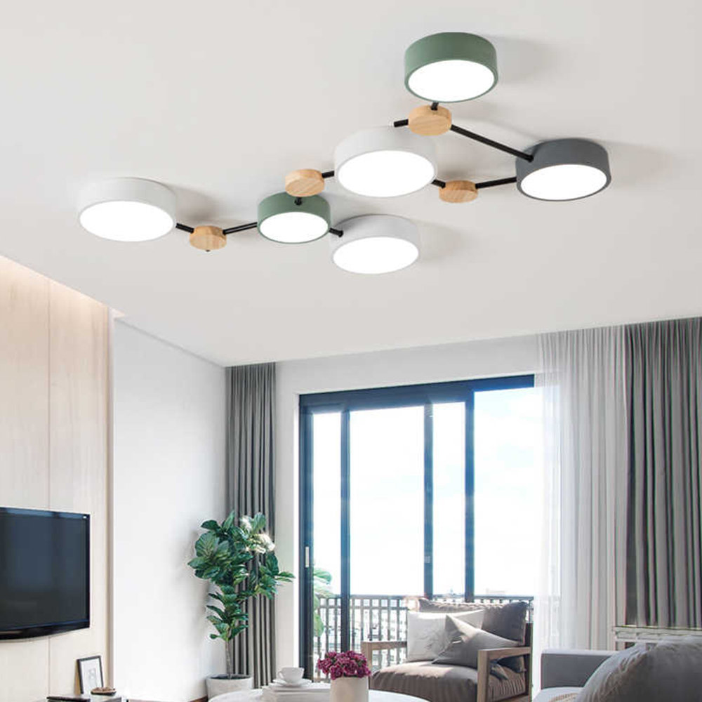 Modern Branch Multi-Head Iron LED Ceiling Light for Bedroom