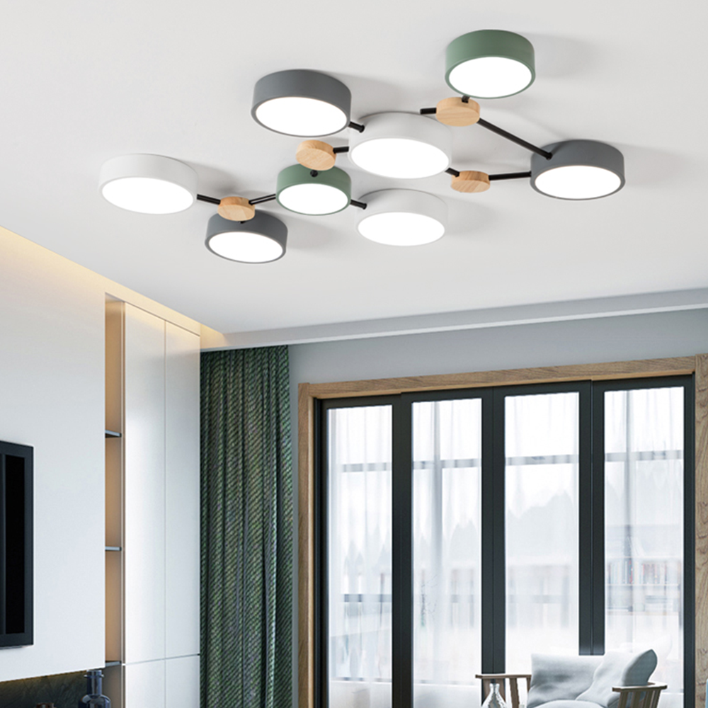 Modern Branch Multi-Head Iron LED Ceiling Light for Bedroom