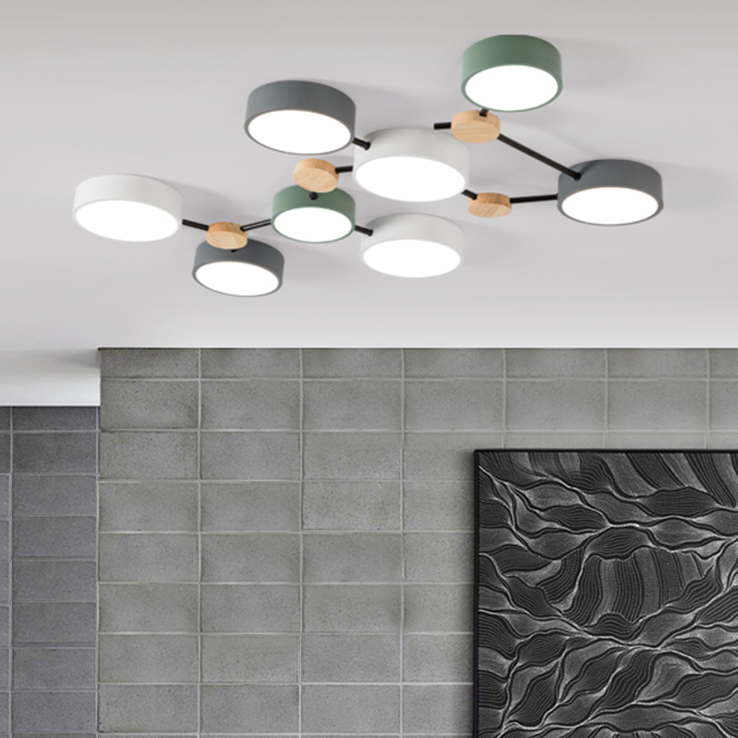 Modern Branch Multi-Head Iron LED Ceiling Light for Bedroom