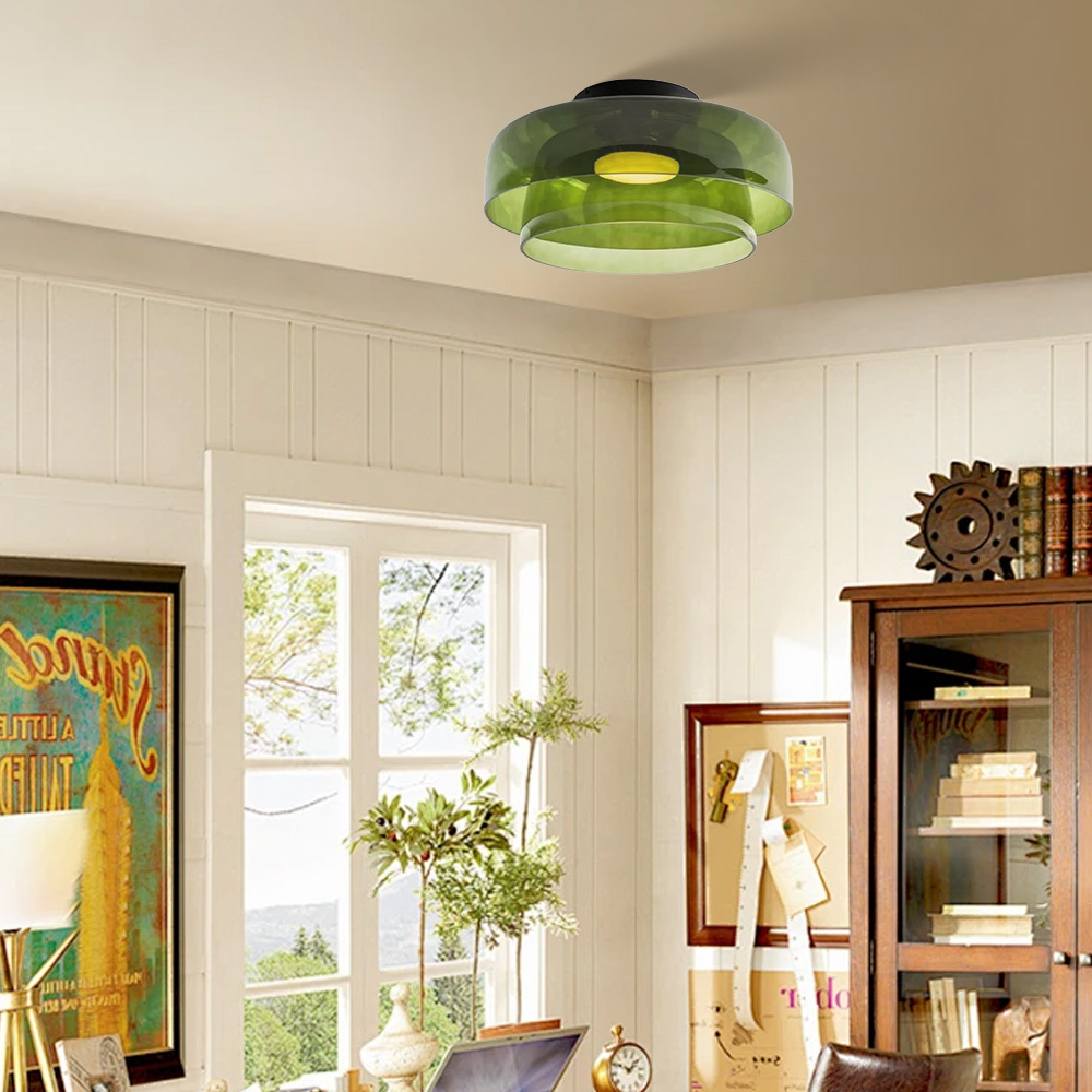 Medieval Flush Mount Glass Ceiling Lamp Design