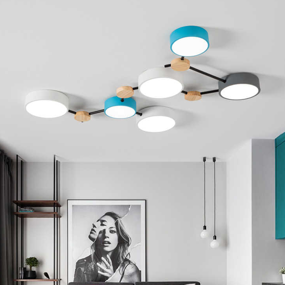 Modern Branch Multi-Head Iron LED Ceiling Light for Bedroom