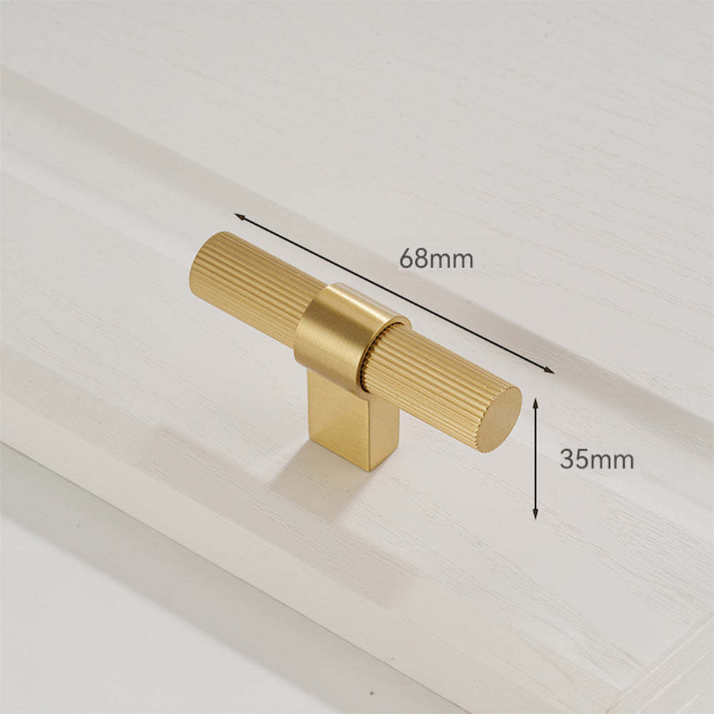 Solid Brass Gold Knurled Hardware Kitchen Cabinet Pulls