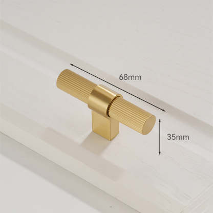 Solid Brass Gold Knurled Hardware Kitchen Cabinet Pulls