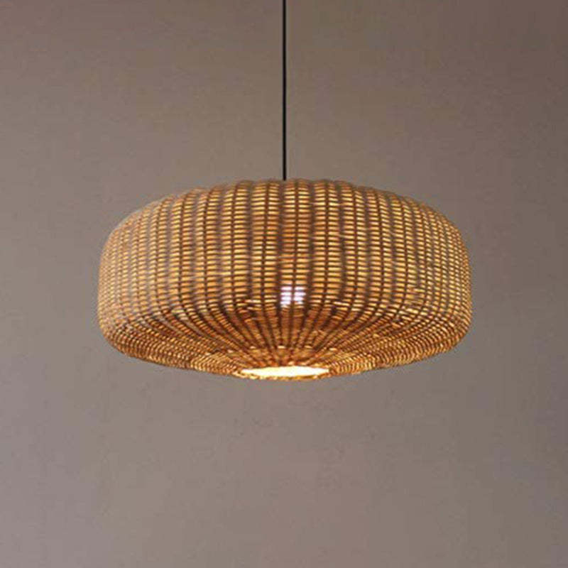 Woven Rattan Hanging Lamp Countryside Style Pendant Lighting -Homdiy