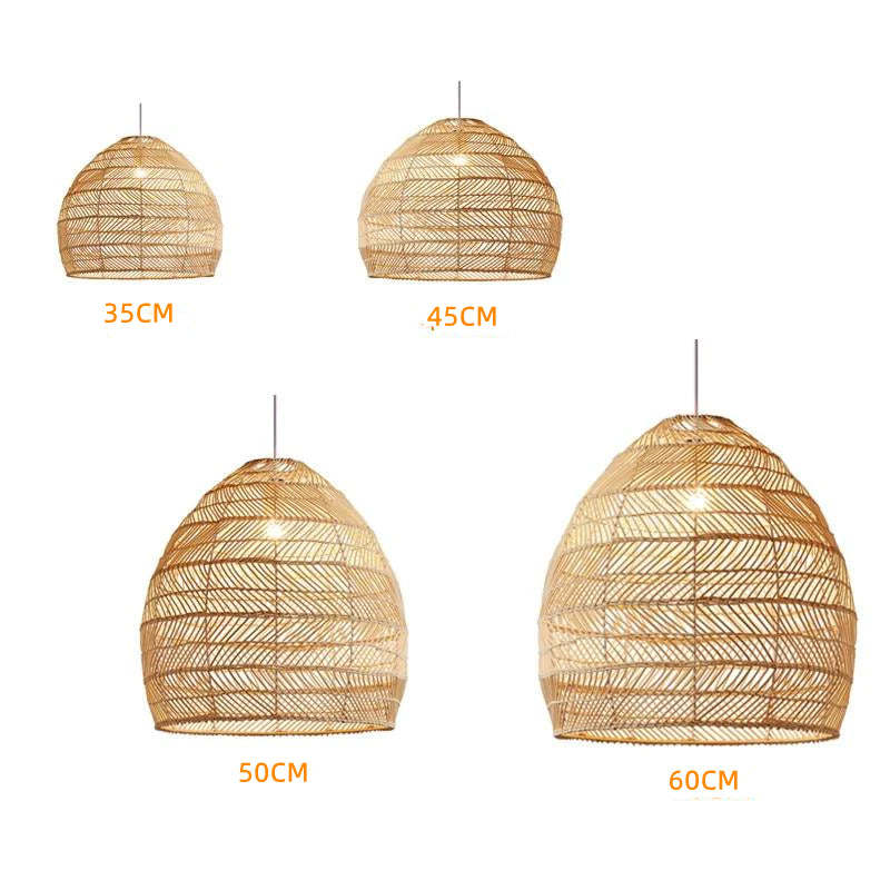 Handmade Rattan Pendant Lampshade Wicker Pendant Light -Homdiy