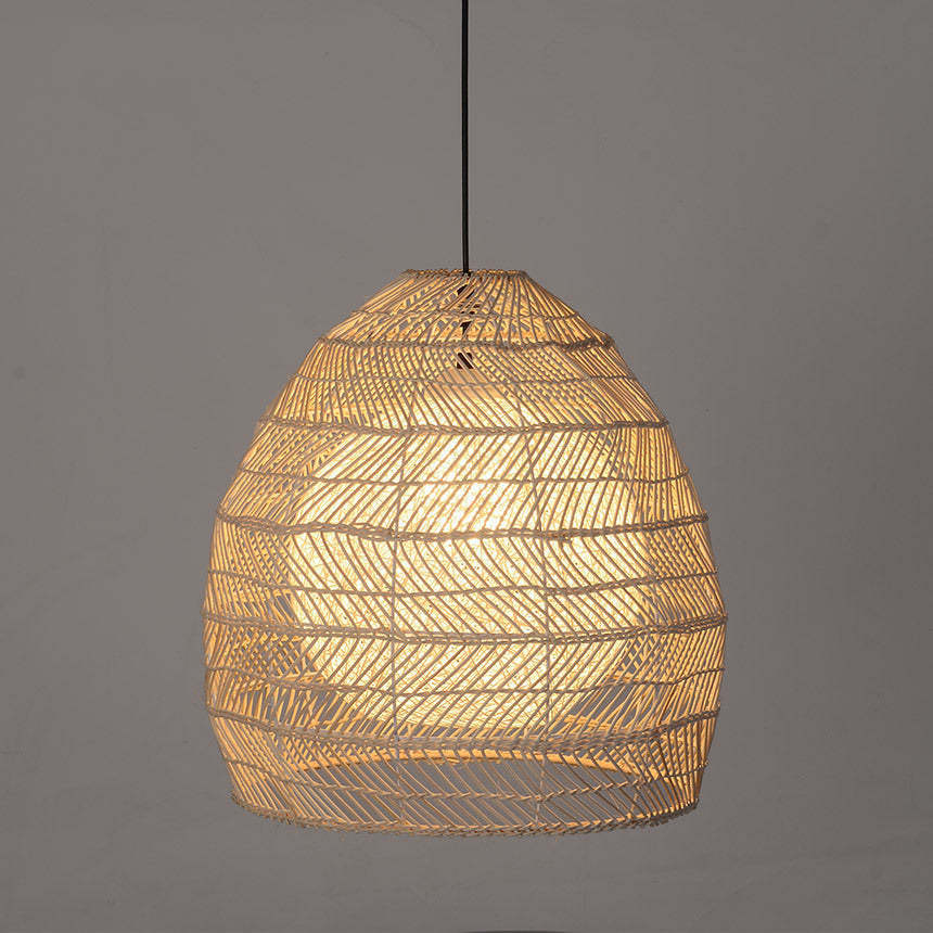 Rattan Basket Pendant Light Wicker Lampshade -Homdiy