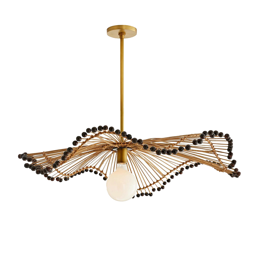 Modern Hand-Woven Rattan Pendant Light For Kitchen Island -Homdiy