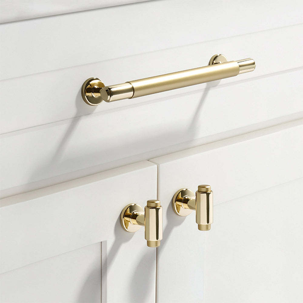 Two-Color Splicing Aluminum Alloy Gold Kitchen Cabinet Handles -Homdiy