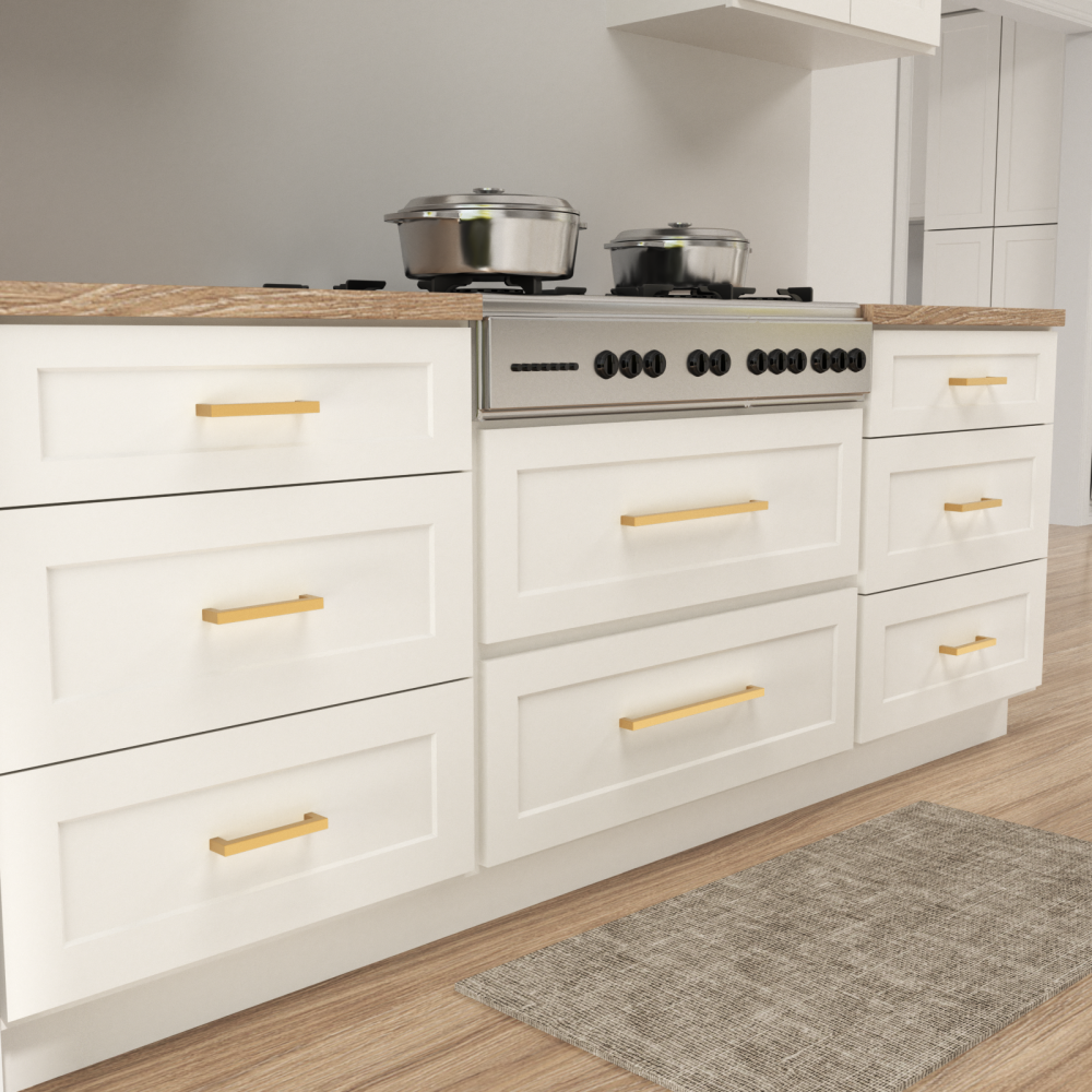 15 Pack Modern Gold Cabinet Pulls Square Drawer Pulls -Homdiy