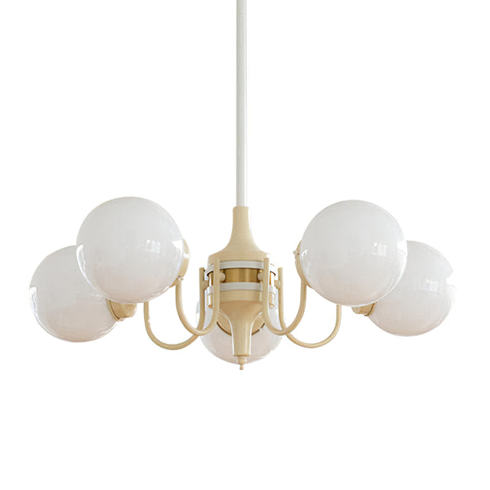 Modern Cream Ball Glass Chandelier -Homdiy