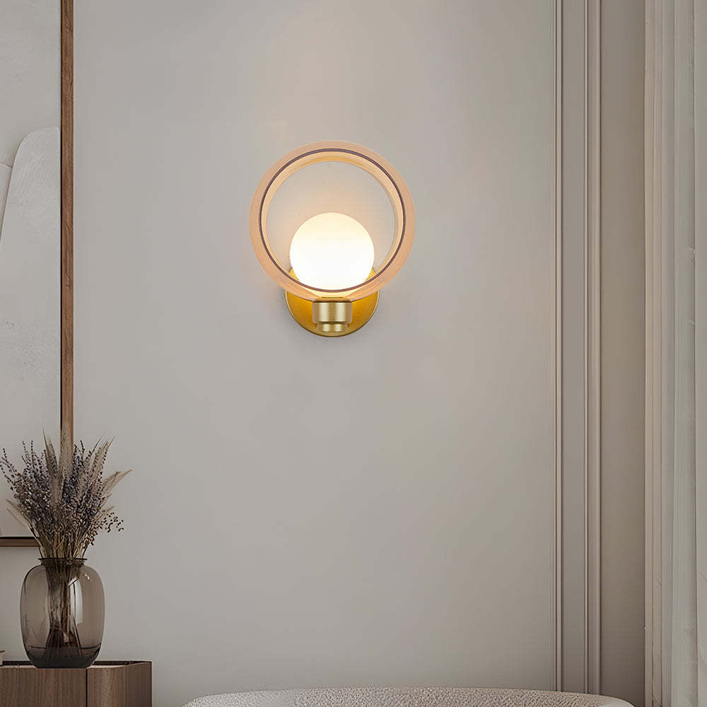 Lampsmodern Wall Lamp Simple Round Modern Glass Bedroom Wall Lights