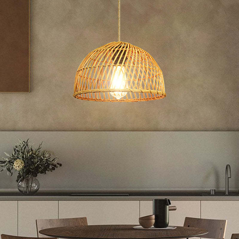 Hand-Woven Rattan Basket Pendant Light -Homdiy