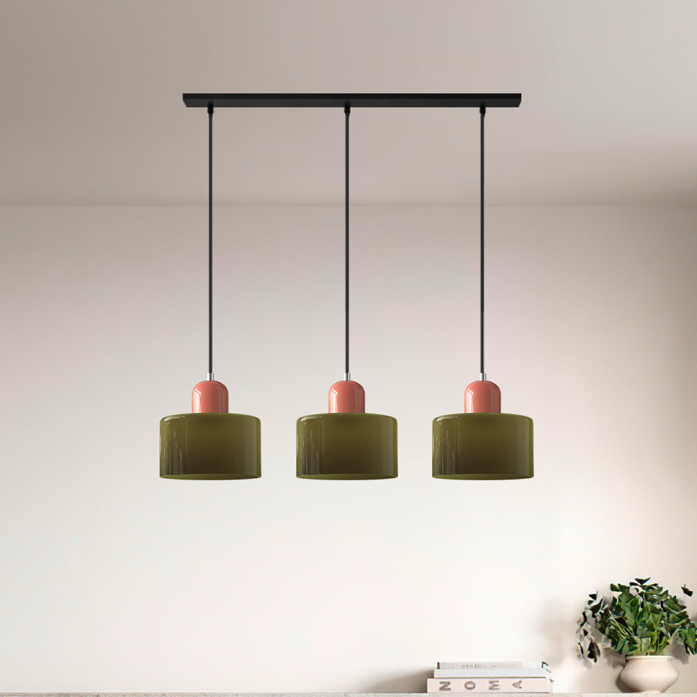 Contemporary 3-Heads Glass Pendant Light For Kitchen