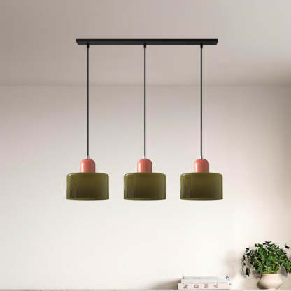 Contemporary 3-Heads Glass Pendant Light For Kitchen