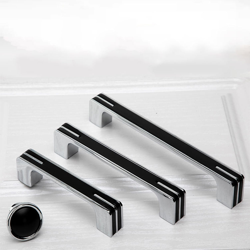 Modern Unique Black Chrome Kitchen Cabinet Handles