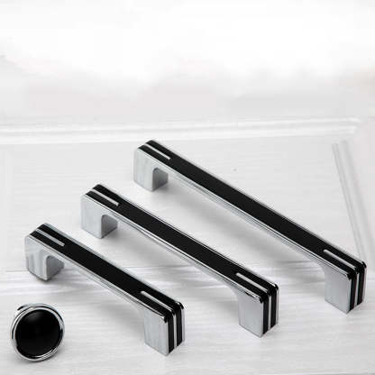 Modern Unique Black Chrome Kitchen Cabinet Handles