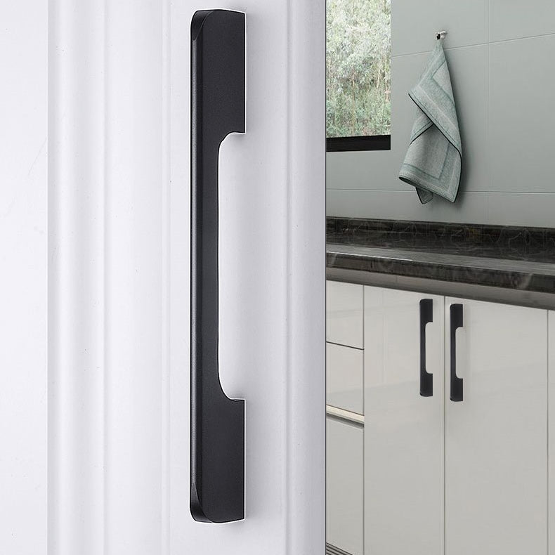 Solid Aluminum Alloy Modern Black Long Cabinet and Drawer Handles