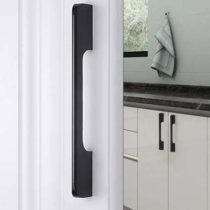 Solid Aluminum Alloy Modern Black Long Cabinet and Drawer Handles