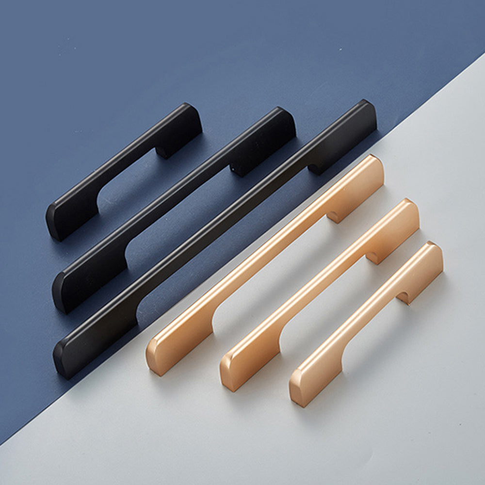 Solid Aluminum Alloy Modern Black Long Cabinet and Drawer Handles