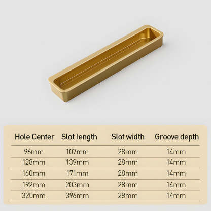 Modern Slotted Recessed Concealed Sliding Door Cabinet Handles