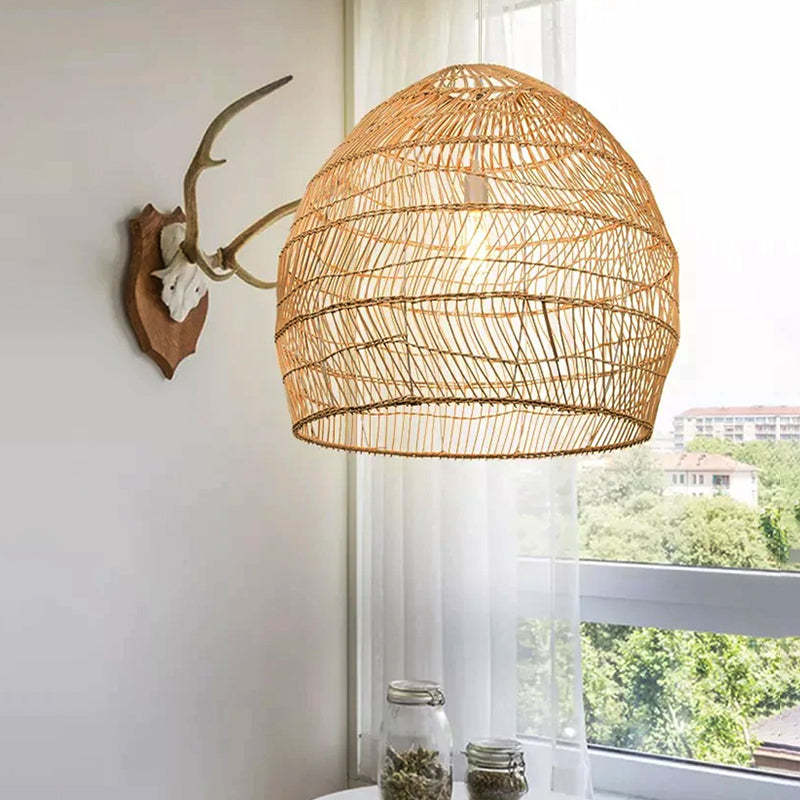 Handmade Rattan Pendant Lampshade Wicker Pendant Light -Homdiy