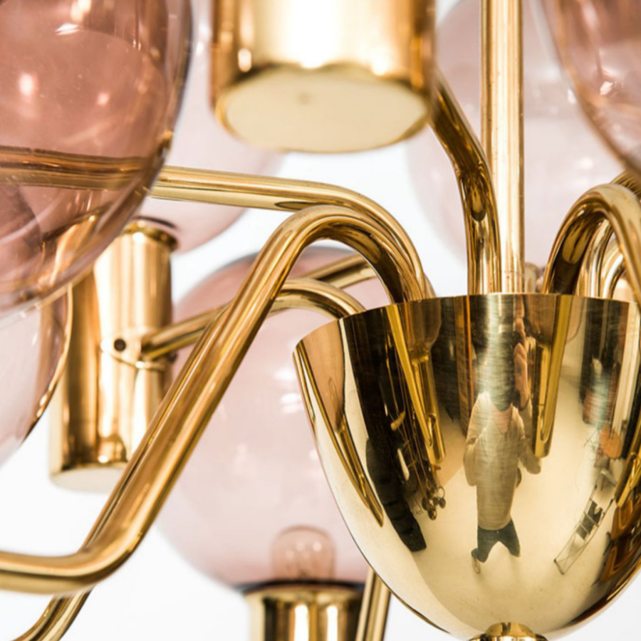 Modern Decorative Pink Glass Bubble Chandelier -Homdiy