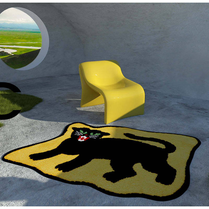 Black Cat Handmade Floor Carpet Fluffy Area Mat -Homdiy