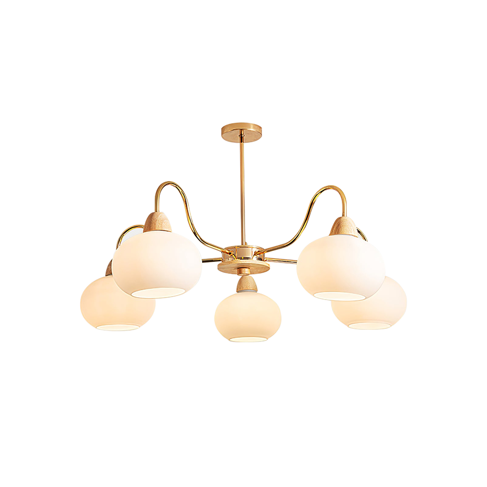 Glass Persimmon Foyer Chandelier -Homdiy