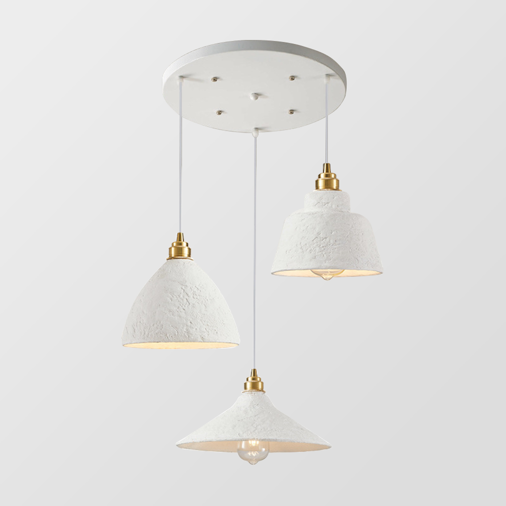 Nordic Wabi-Sabi Style Pendant Lights Cream Iron Lamps -Homdiy