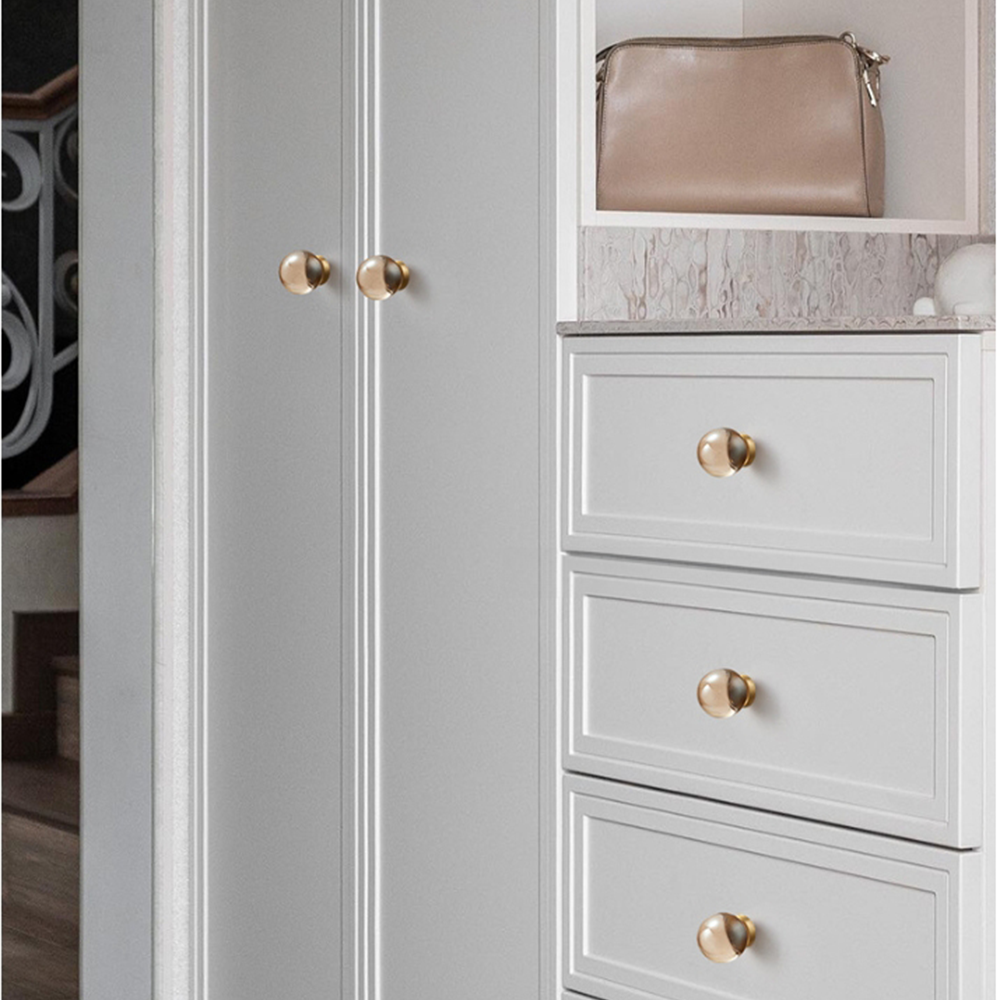 Champagne Bronze and Crystal Cupboard Knobs