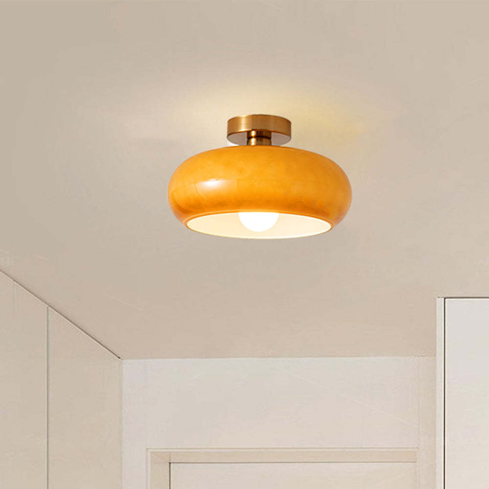 Homdiy Ceiling Light Mid-Century Dome Glass Celing Light for Hallway