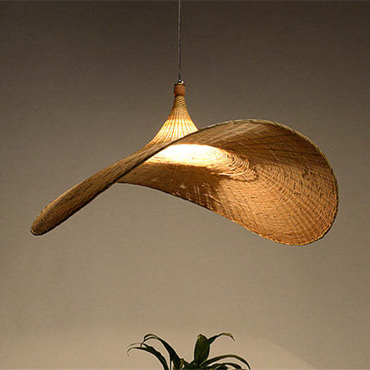 Straw Hat Small Bamboo Pendant Light -Homdiy
