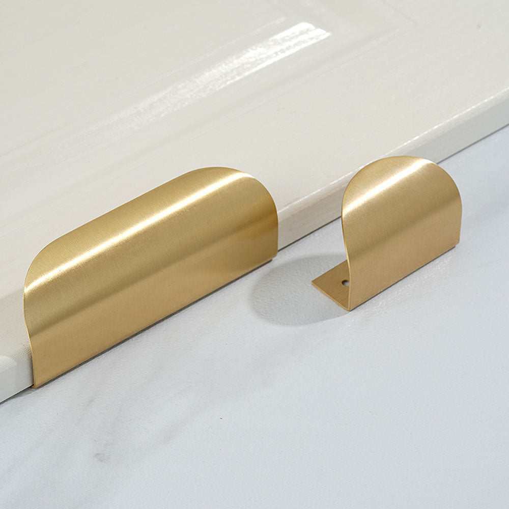 Modern Simple Gold Brass Finger Cabinet Pulls