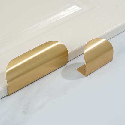 Modern Simple Gold Brass Finger Cabinet Pulls