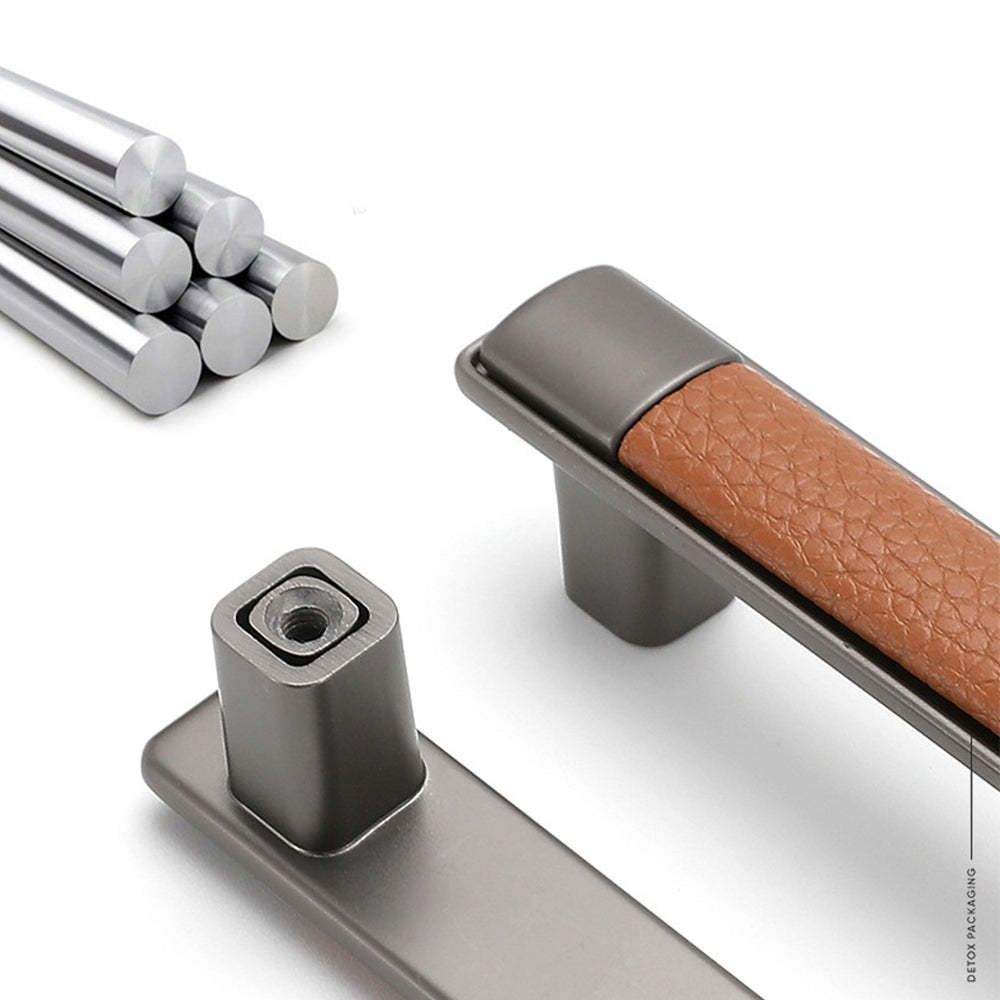 Antique Brown Leather Cabinet Handles -Homdiy