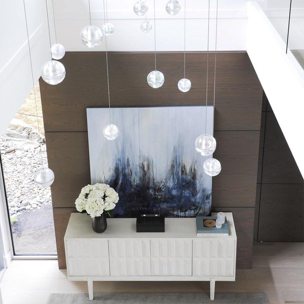 Round & Square Crystal Pendant Lamp Stairway Lamp -Homdiy