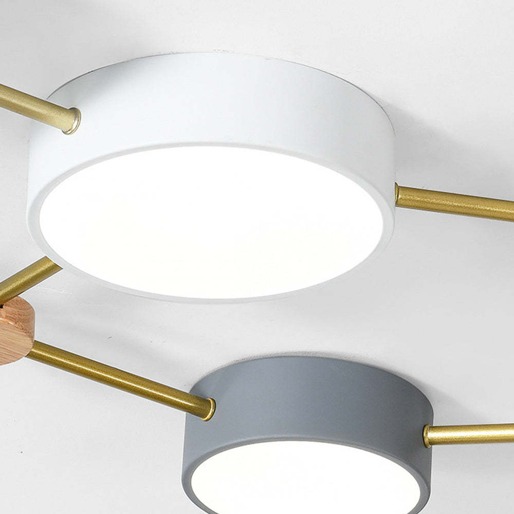 Nordic Multi-Head LED White Ceiling Light for Living Room