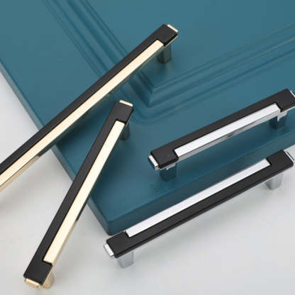 Zinc Alloy Modern Gold Black Chrome Kitchen Handles