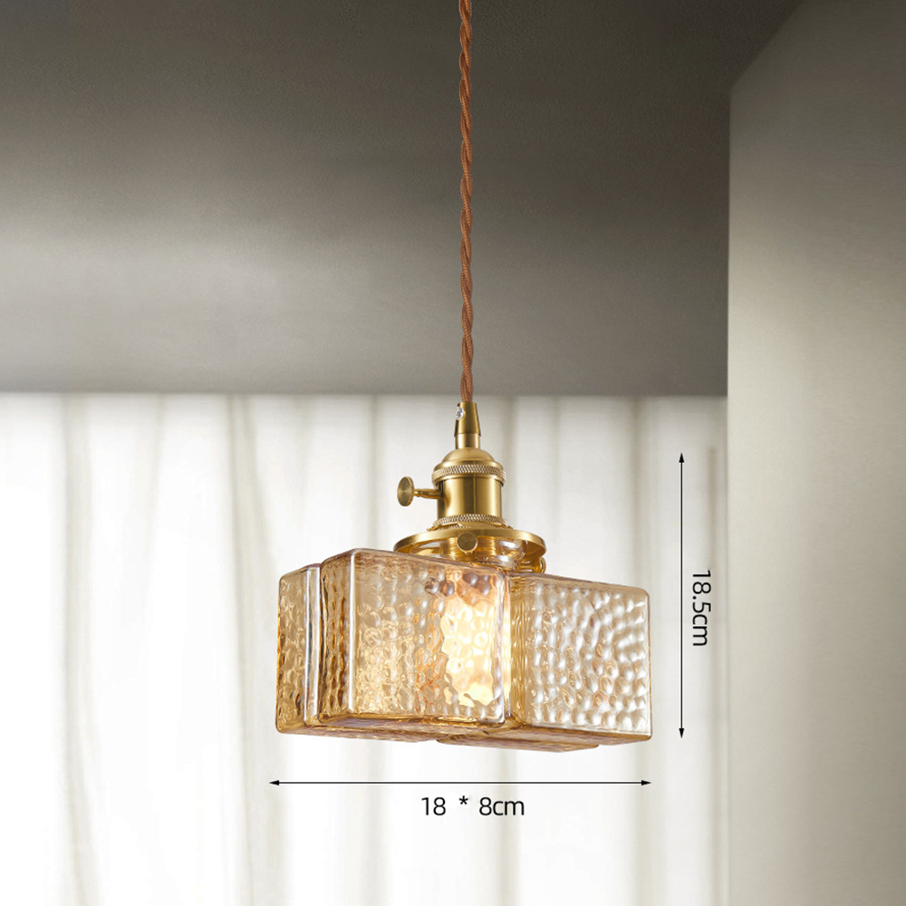 Vintage Glass Clear Dining Room Pendant Light -Homdiy
