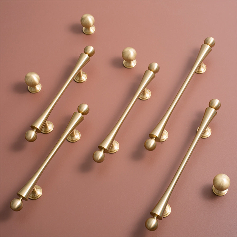 Modern Scroll-Inspired Brass Cabinet Pulls